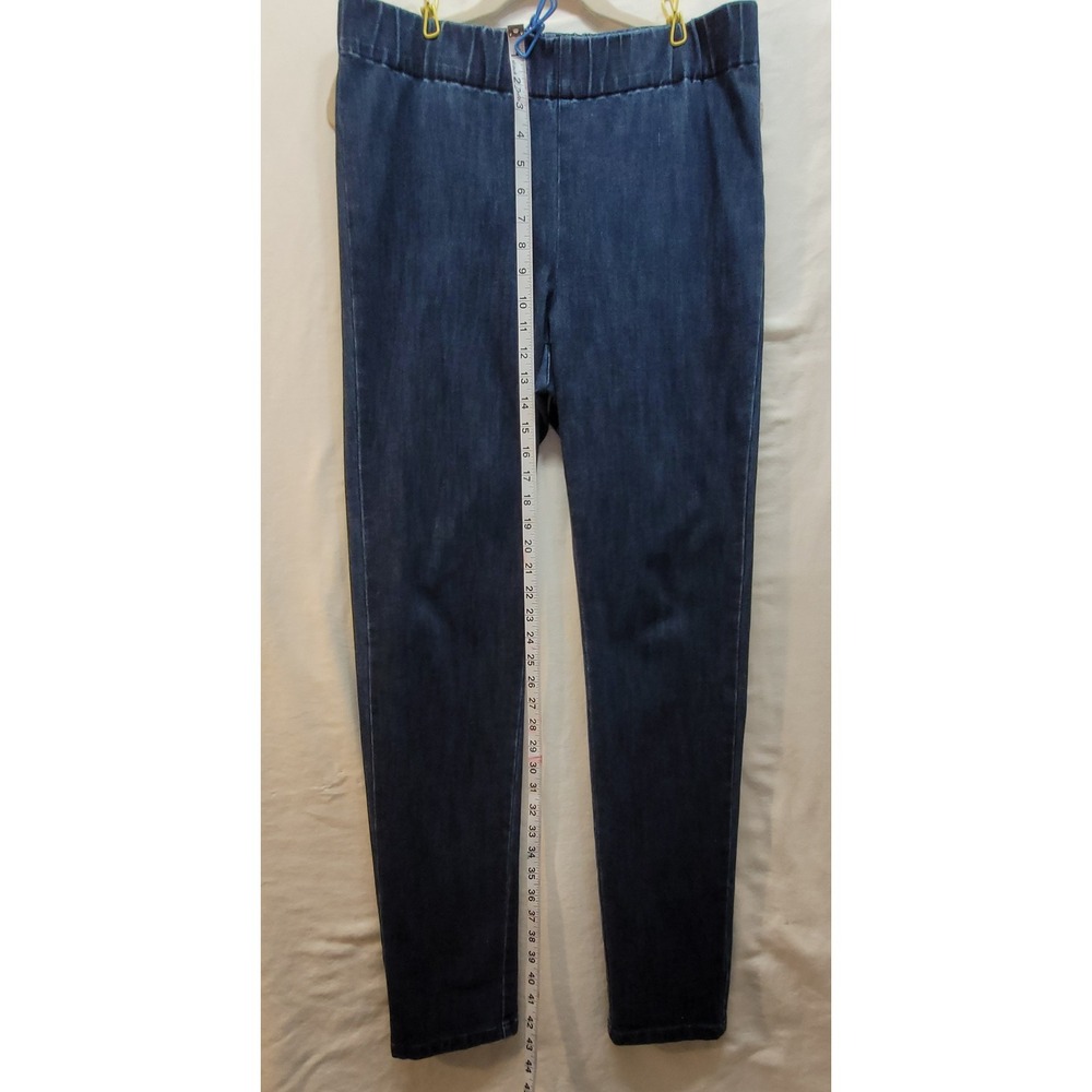 Soft Surroundings Dark Indigo Denim Pull On Leggings Size Medium Tall 44848 - Picture 13 of 14